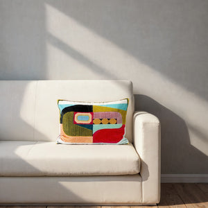 Embroidered Lumbar Pillow