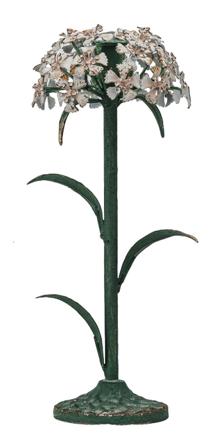 Metal Toleware Flower Candle Holder