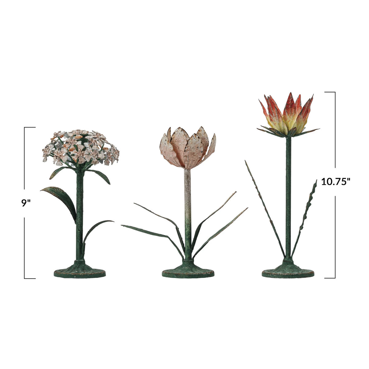 Metal Toleware Flower Candle Holder