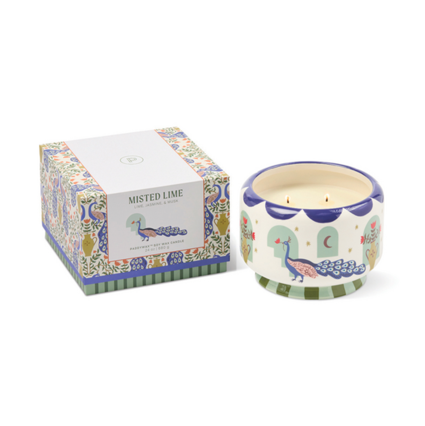 Peacock Candle Misted Lime - 24 oz. 4 Wick