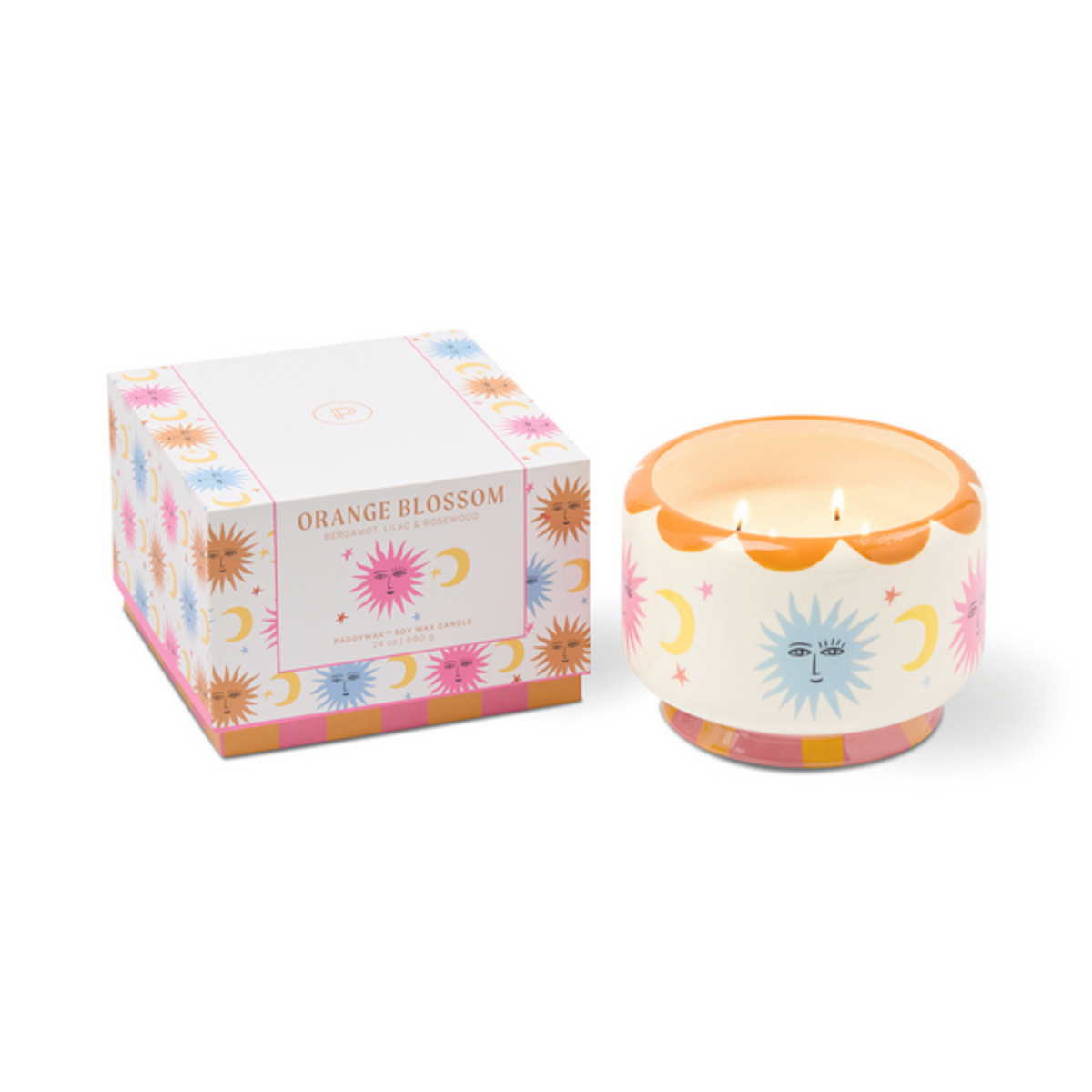 Ceramic Sun Candle Orange Blossom - 24 oz. 4 Wick