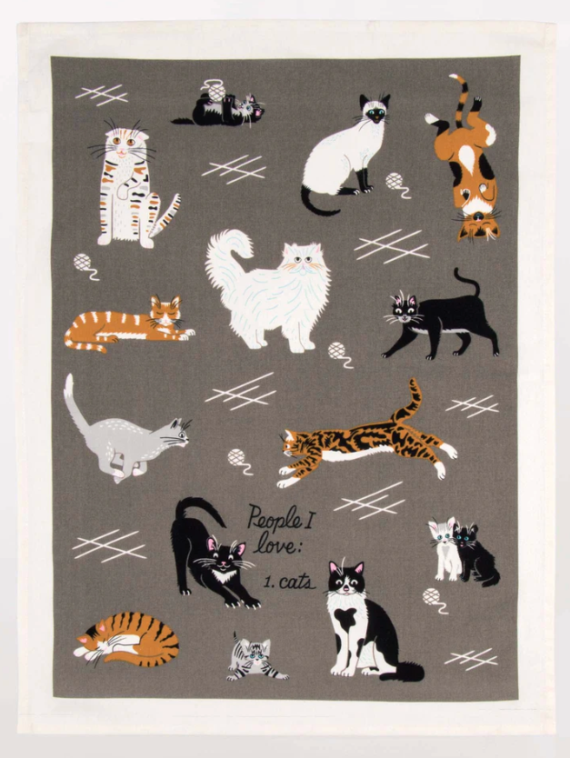 I Love Cats Tea Towel