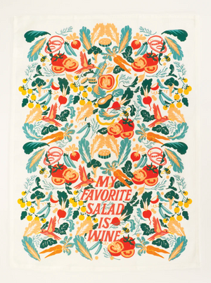 Wine Salad Tea Towel