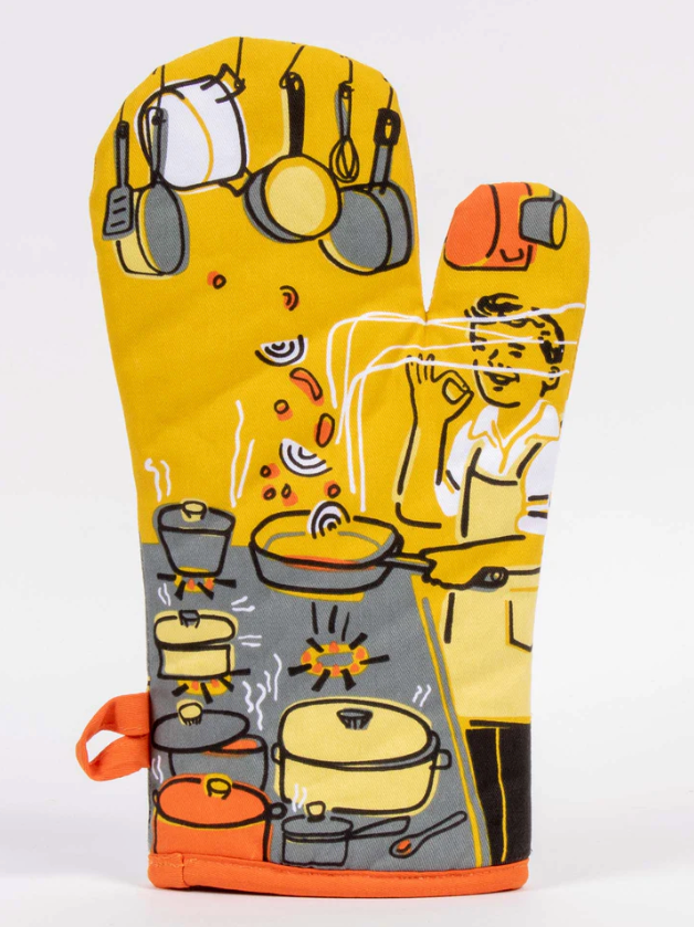 Man with a Pan Oven Mitt