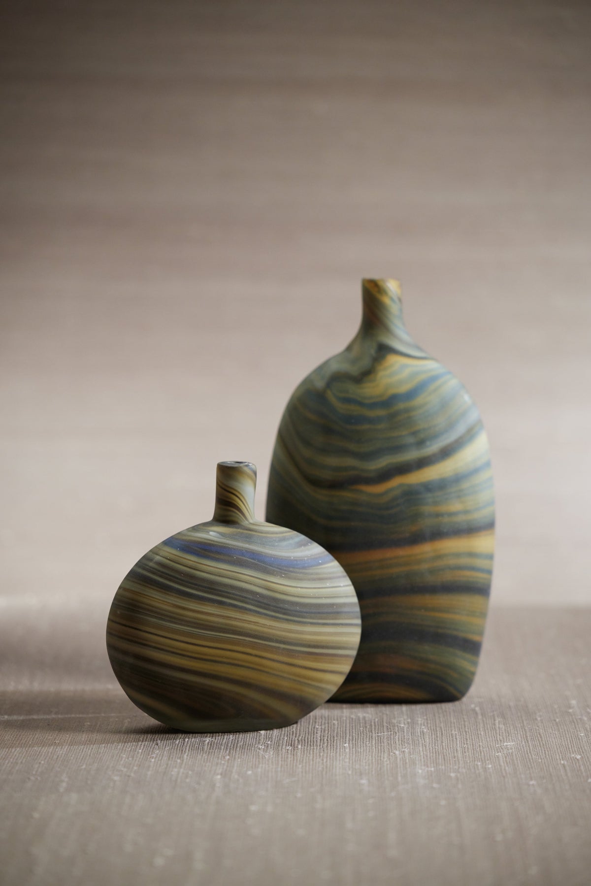 Marbleized Glass Vase - 13.75"
