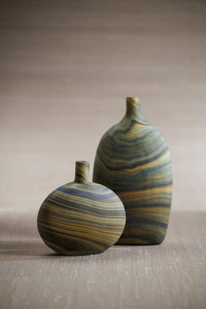 Marbleized Glass Vase - 13.75"