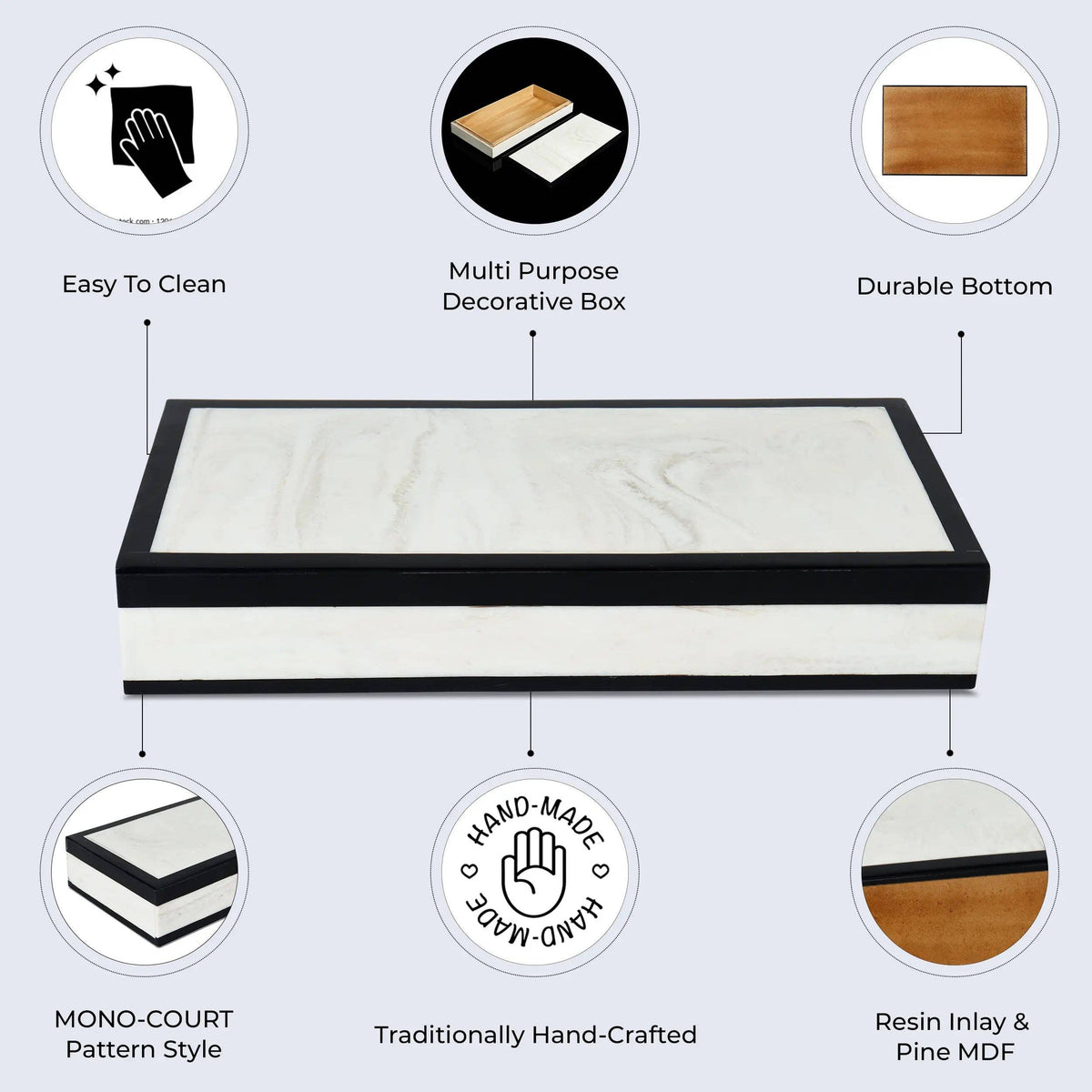 Md. Black & White Decorative Box