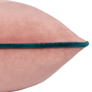 Meridian Velvet Cushion Blush/Teal