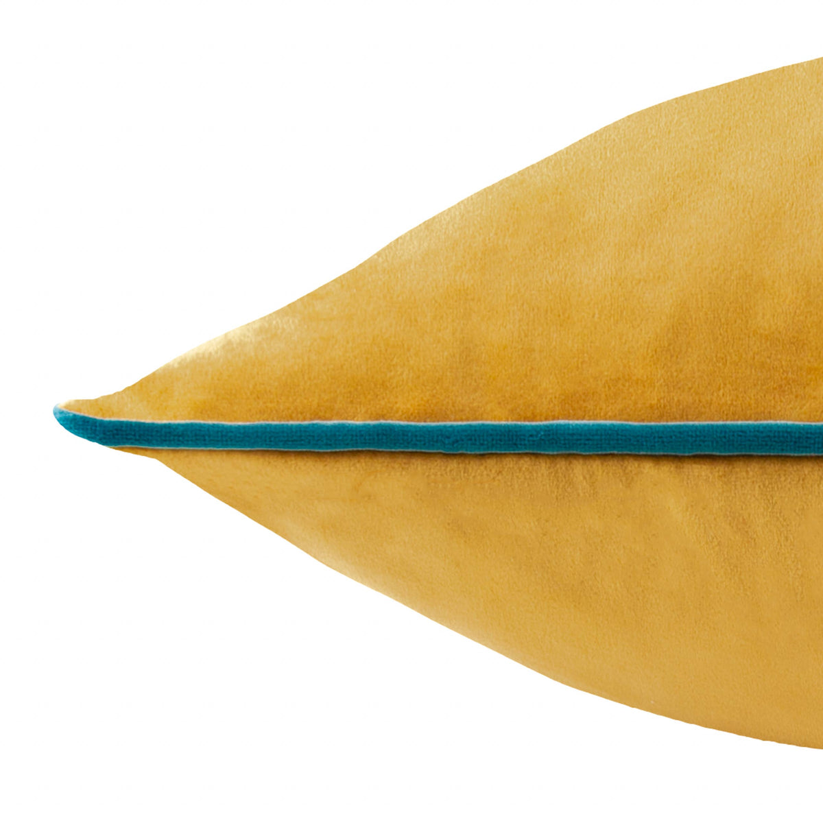Meridian Velvet Cushion Ochre/Teal