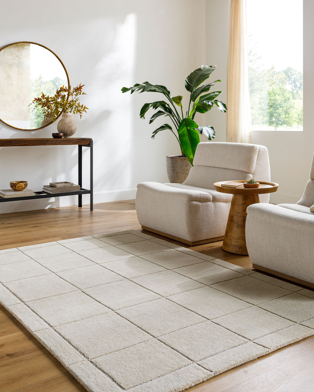 Alabaster Large Grid Rug