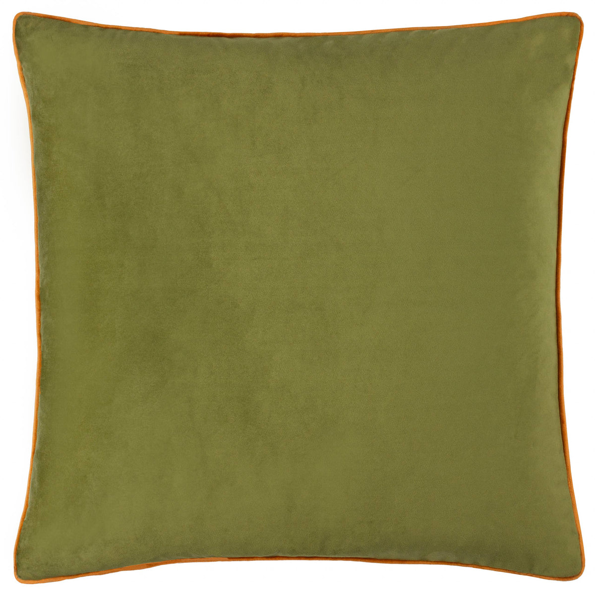 Meridian Velvet Cushion Olive/Ginger