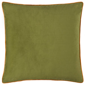 Meridian Velvet Cushion Olive/Ginger