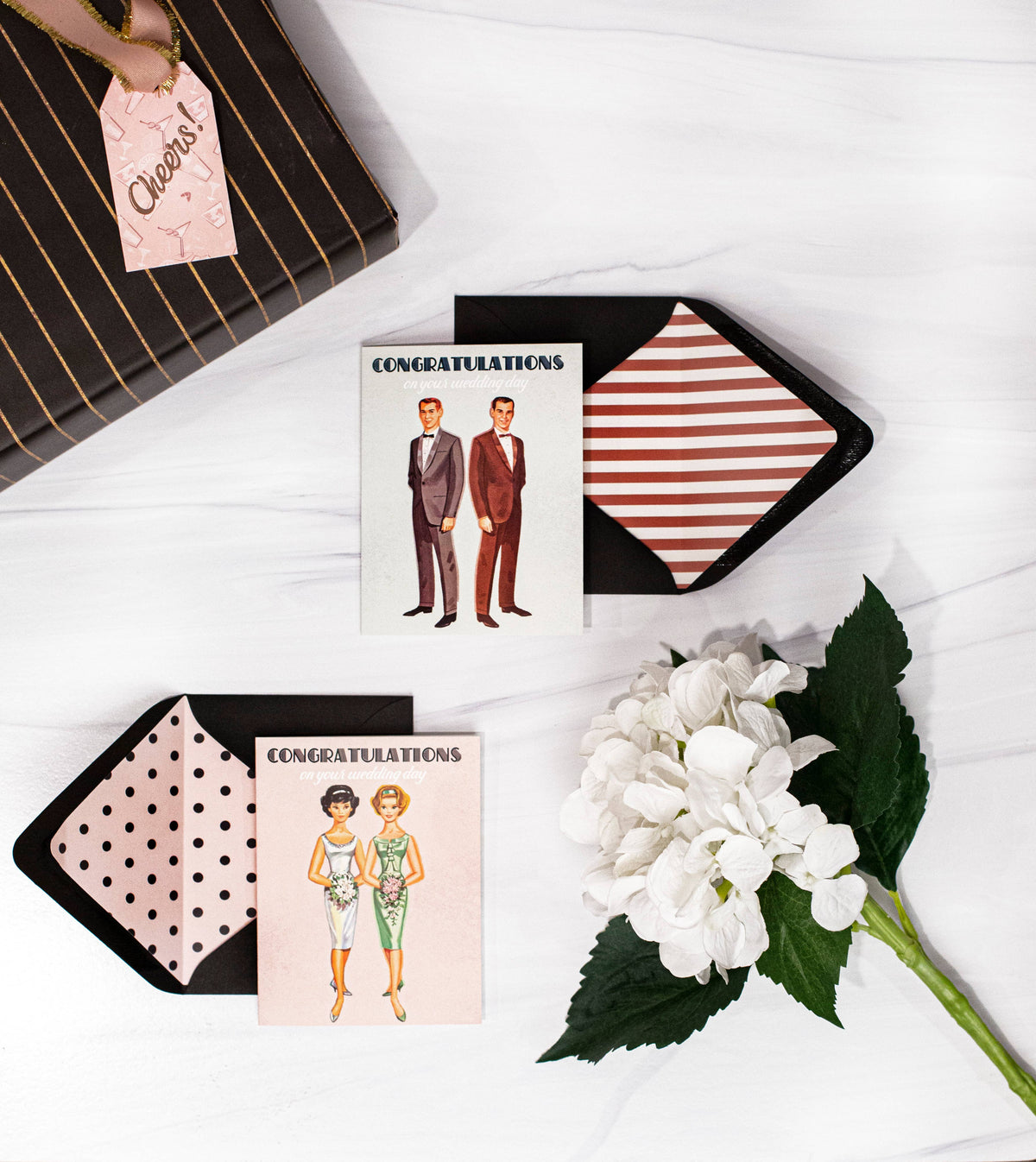 Vintage Brides Lesbian LGBTQ Mrs and Mrs Wedding Card