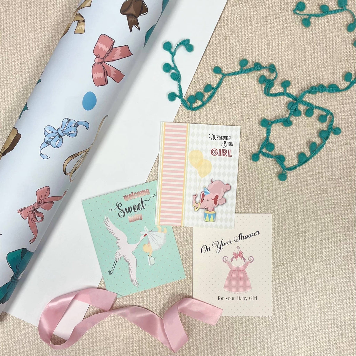 Vintage Stork Baby Shower Card