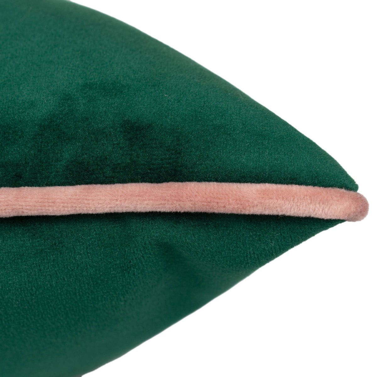 Meridian Velvet Cushion Emerald/Blush