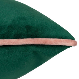 Meridian Velvet Cushion Emerald/Blush