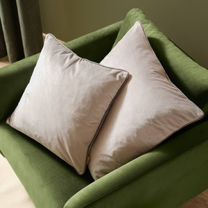 Meridian Velvet Cushion Dove/Charcoal