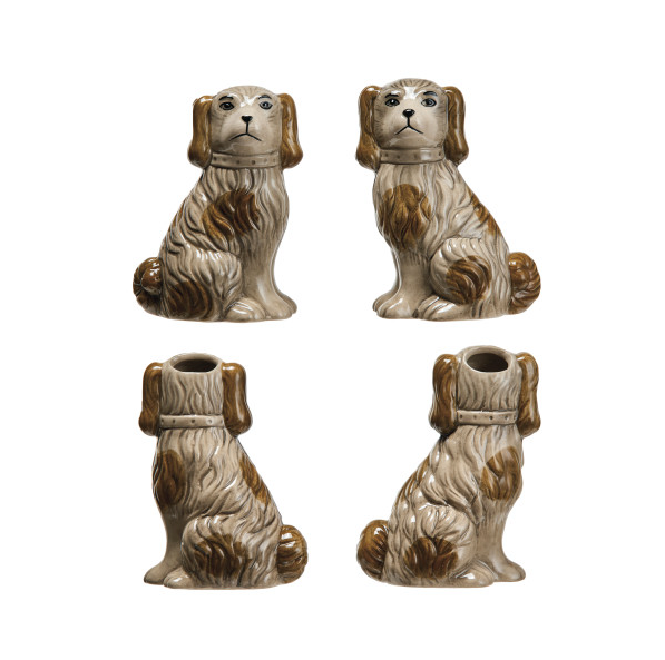 Dog Shaped Stoneware Vase in Brown (2 Styles)