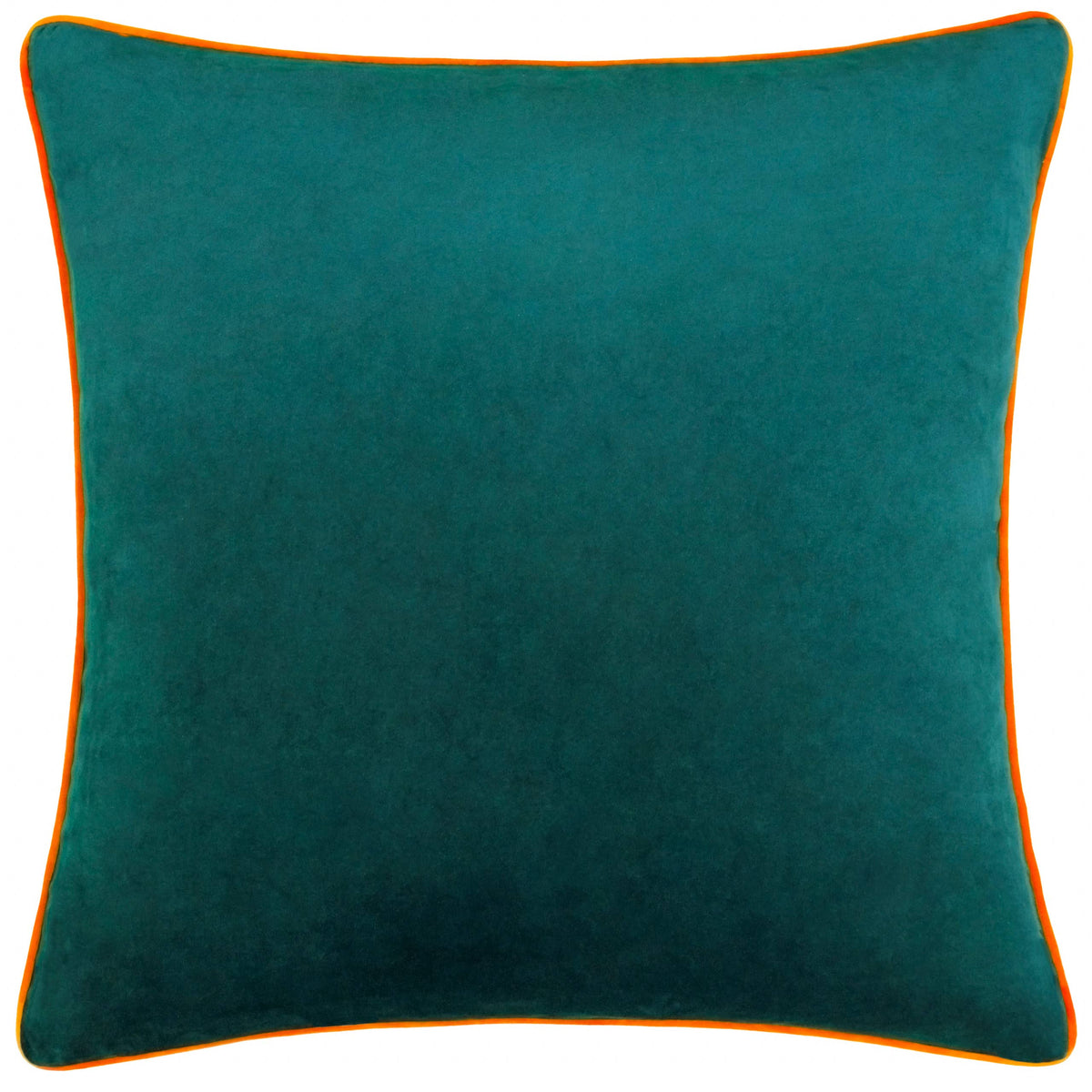 Meridian Velvet Cushion Teal/Clementine