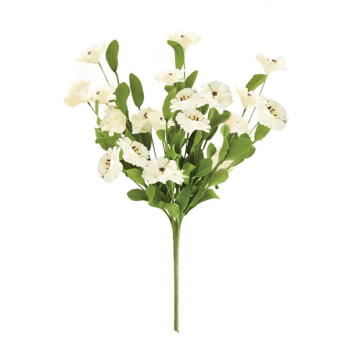 18 inch cream dianthus spray with Eva foliage
