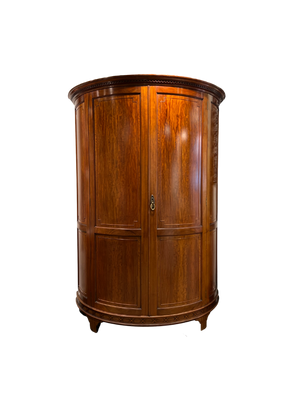 Edwardian mahogany demi-lune wardrobe